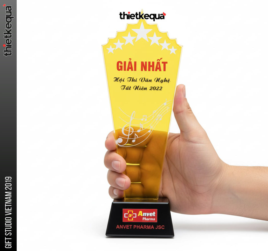Kỷ niệm chương mica vàng thiết kế hình vương miện sao in nội dung “Giải Nhất” nổi bật vinh danh thành tích - Ảnh 3