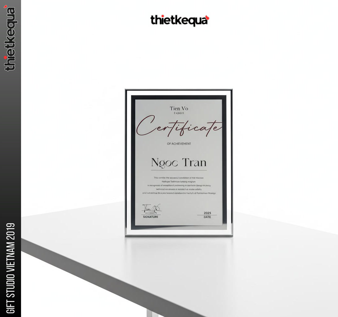 Bảng vinh danh pha lê Certificate Of Achievement hiện đại - Ảnh 2