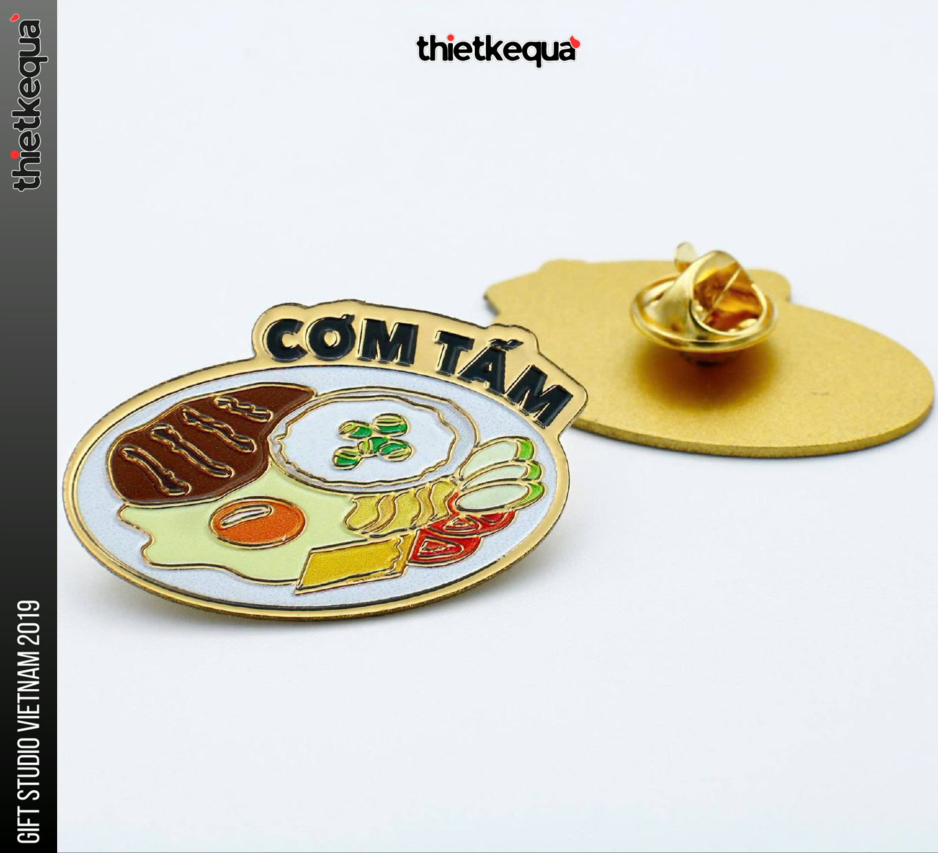 Huy Hiệu Kim Loại hình Cơm Tấm