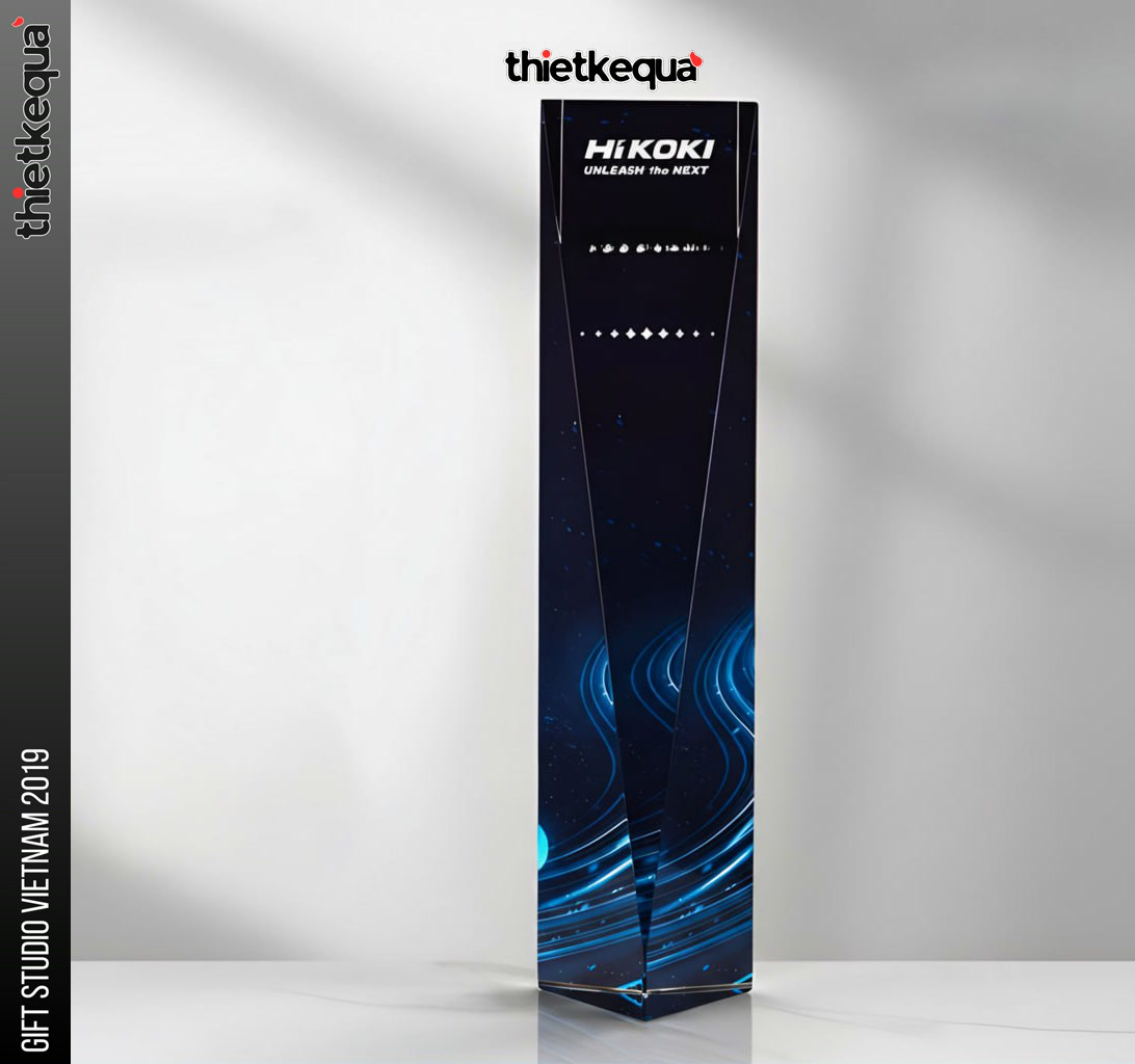 Cúp pha lê vinh danh HiKOKI - Unleash the Next phối màu Galaxy xanh đen cao cấp - Ảnh 2