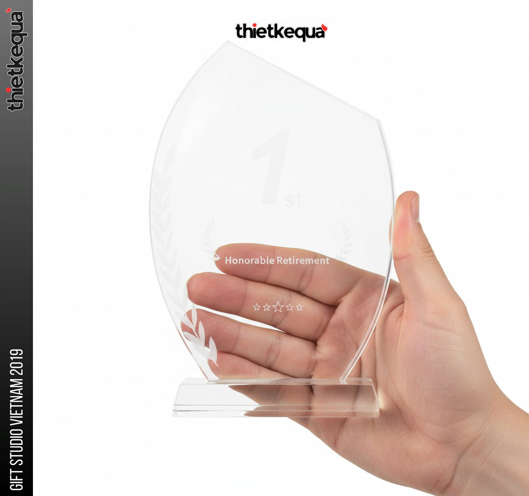 Cúp pha lê vinh danh thiết kế ngọn lửa mềm tối giản - Ảnh 3
