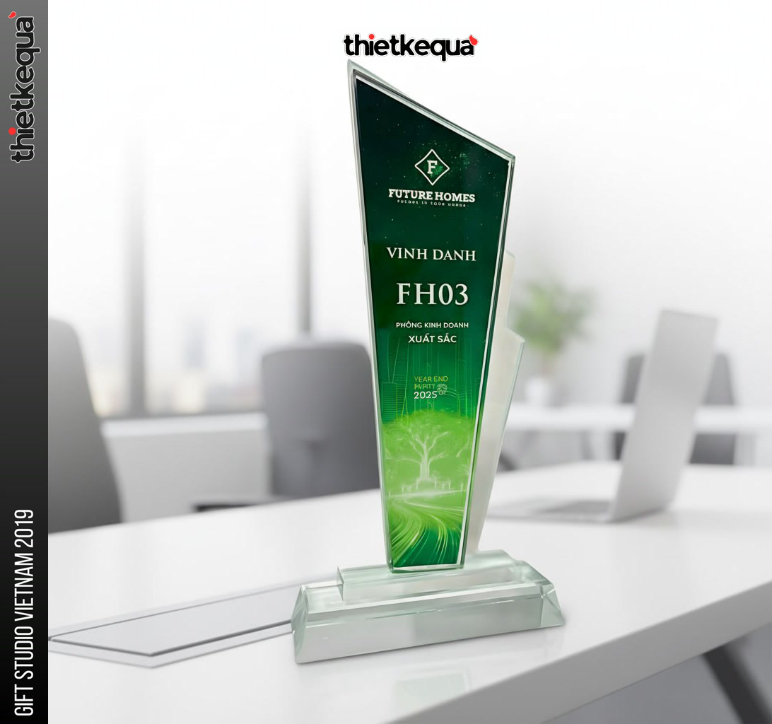 Cúp pha lê Future Homes vinh danh FH03 thiết kế xanh gradient hiện đại - Ảnh 2