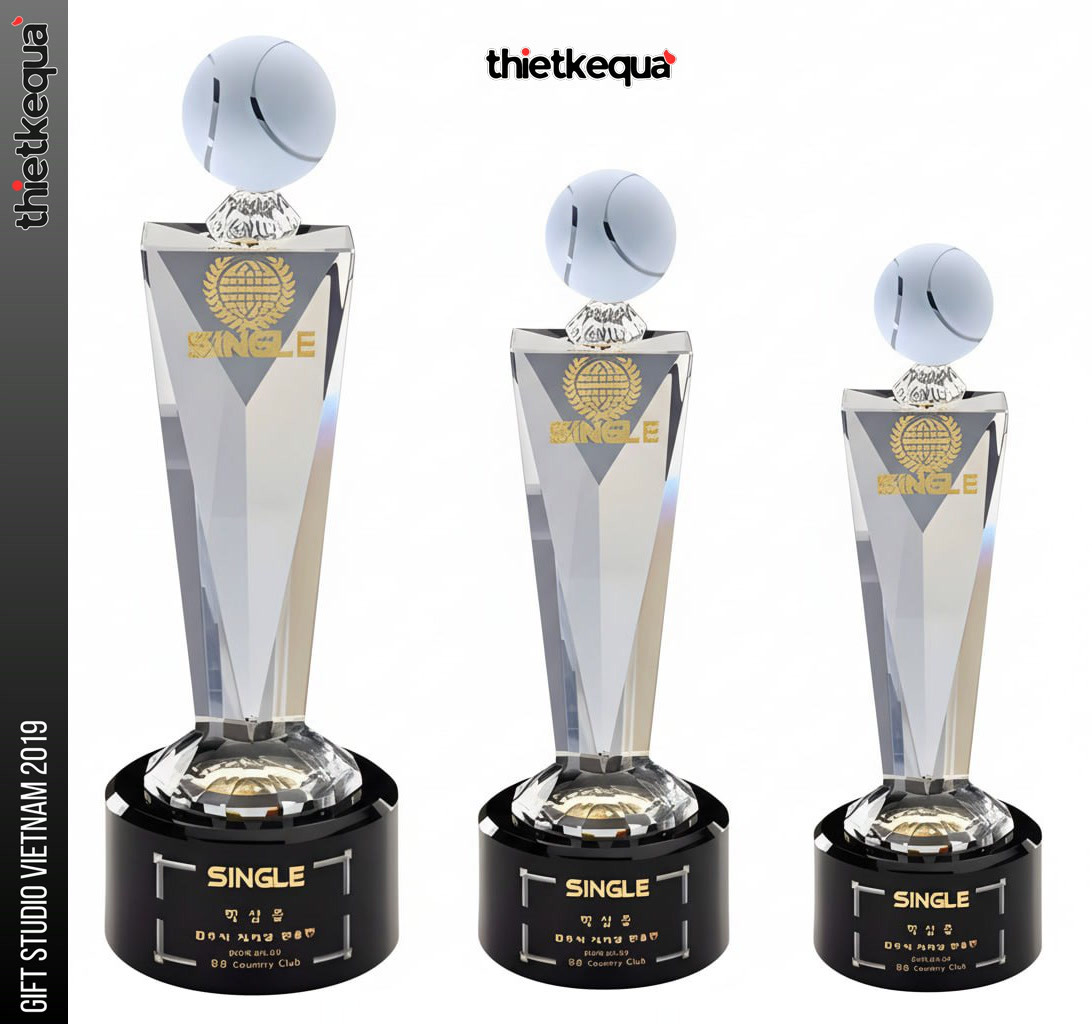 Cúp pha lê tennis thiết kế sang trọng bộ ba phân hạng giải thưởng - Ảnh 2