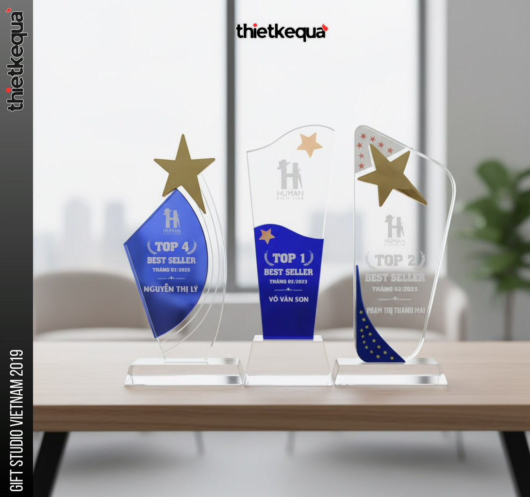 Kỷ niệm chương pha lê vinh danh TOP thiết kế ngôi sao sang trọng in khắc theo yêu cầu - Ảnh 2