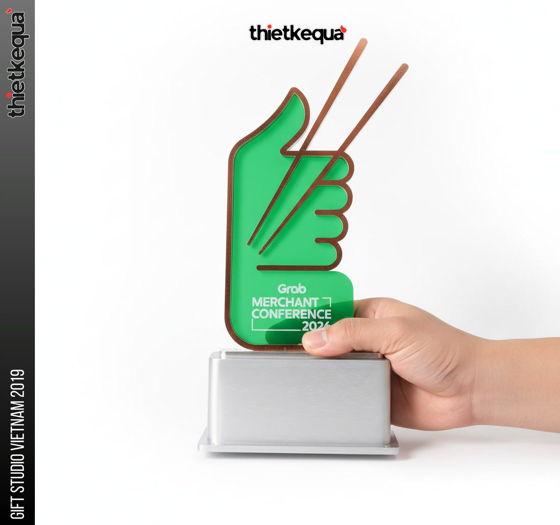 Cúp vinh danh thiết kế sáng tạo phối màu xanh hiện đại khắc nội dung theo yêu cầu - Ảnh 3