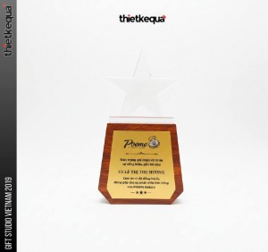 Cúp Đế Gỗ Mặt Đồng Cúp Pha Lê công ty Poeme