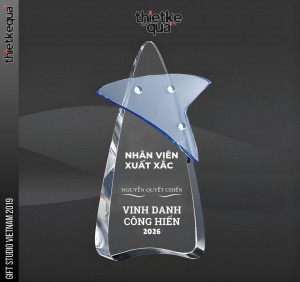 Cúp Pha Lê để bàn Vinh danh nhân viên cống hiến