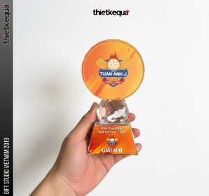 Cúp pha lê giải nhì Pickleball Tuấn Anh J Tour 2025