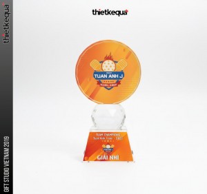 Cúp pha lê giải nhì Pickleball Tuấn Anh J Tour 2025