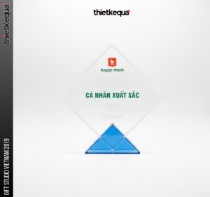 Cúp pha lê vinh danh cá nhân xuất sắc 2024 happi.mont