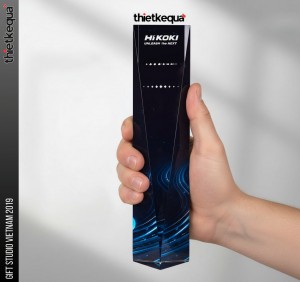 Cúp pha lê vinh danh HiKOKI - Unleash the Next phối màu Galaxy xanh đen cao cấp