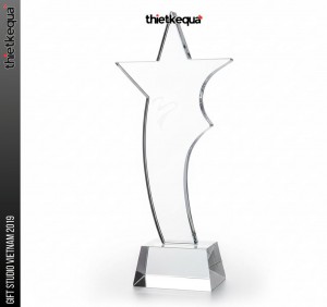 Cúp pha lê vinh danh Ngôi Sao Cách Điệu trong suốt cao cấp
