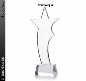 Cúp pha lê vinh danh Ngôi Sao Cách Điệu trong suốt cao cấp