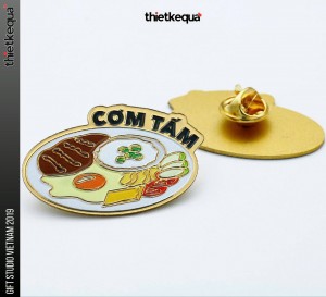 Huy Hiệu Kim Loại hình Cơm Tấm